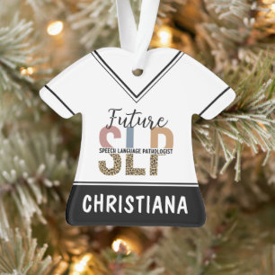 Ornamento Patologista Leopard de Discurso SLP Futuro Persona