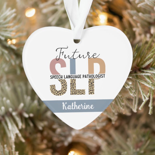 Ornamento Patologista Leopard de Discurso SLP Futuro Persona (Árvore)