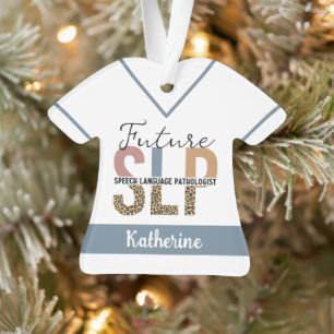 Ornamento Patologista Leopard de Discurso SLP Futuro Persona