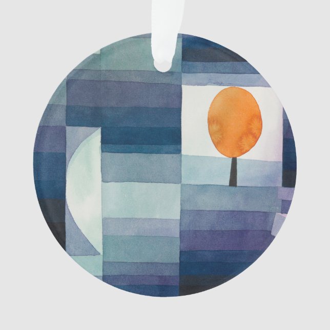 Ornamento Paul Klee Abstrato Tree Blue Painting (Frente)