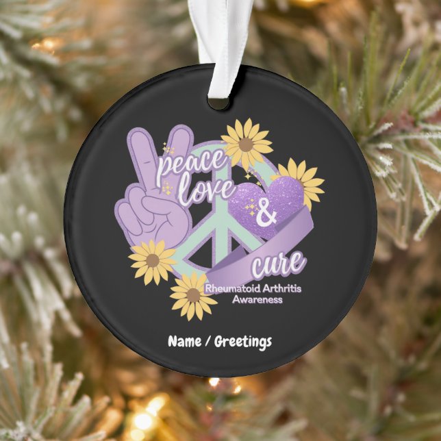 Ornamento Paz Amor Curto Artrite Reumatoide Sensibilização (Árvore)