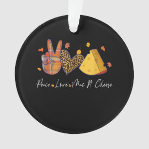 Ornamento Paz Amor Mac N Cheese Dia das Bruxas Ação de Graça