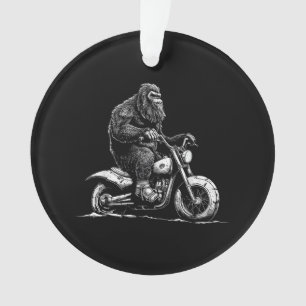 Ornamento Pé Grande Andando Uma Bicicleta Engraçado Sasquatc
