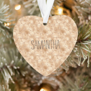 Ornamento Peach Dourado Glitter Glam Sparkle Giraffe Impress