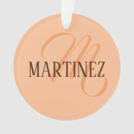 Ornamento Peach Fuzz Elegante Personalizado Nome
