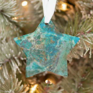 Ornamento Pedra Mineral Crisocola Azul