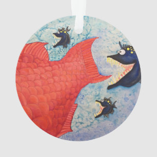 Ornamento "Peixes da perseguição" com atitude