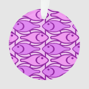 Ornamento Peixes, orquídea e violeta modernos do meio sécu