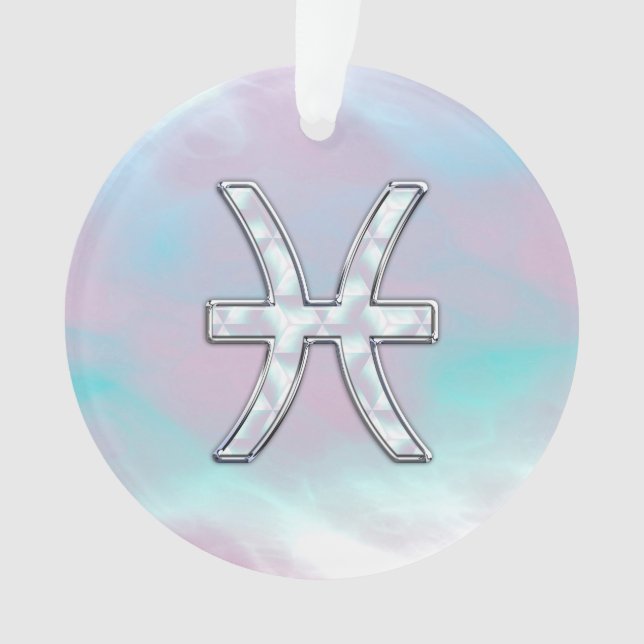 Ornamento Peixes Símbolo Zodíaco Mãe do estilo Pérola (Frente)