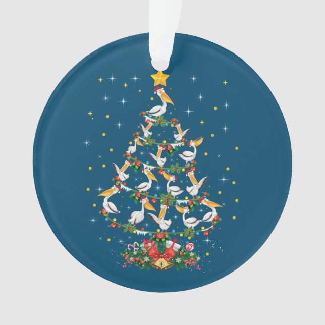 Ornamento Pelican Lover Xmas Gift Matando o Natal Pelicano (Frente)