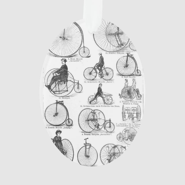 Ornamento Penny Farthing de Bicicleta de Alta Roda (Verso)