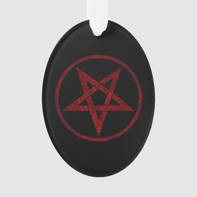 Ornamento Pentagrama do diabo vermelho (Frente)