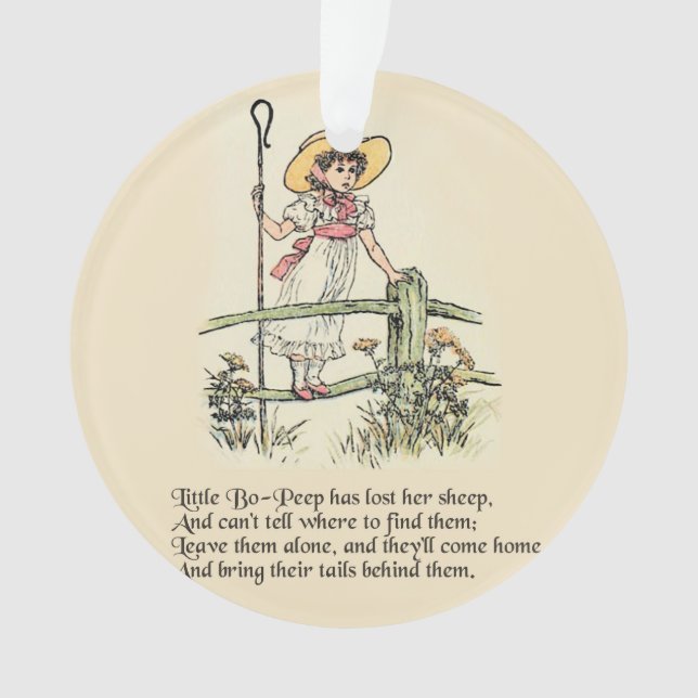 Ornamento Pequeno Bo-Peep: Classic Kate Greenaway Nursery (Frente)