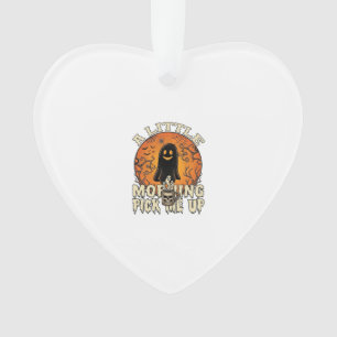 Ornamento Pequeno Fantasma de Halloween Skull Mu da Manhã