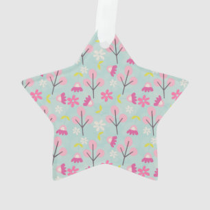 Ornamento Pernalas e Flores Rosa