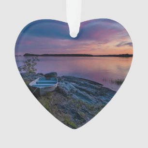 Ornamento Personalização da Foto Datada do Lago Canoar