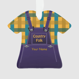 Ornamento Personalização de Xadrez do Country Folha