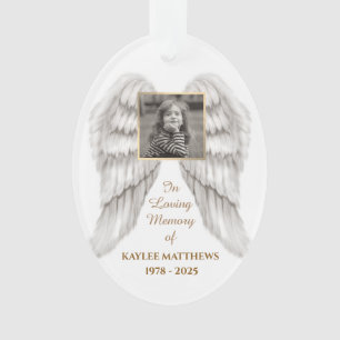 Ornamento Personalizada Na Memorial Angel Wings Foto