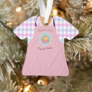 Ornamento Personalizado Apron do Cupcake Baker