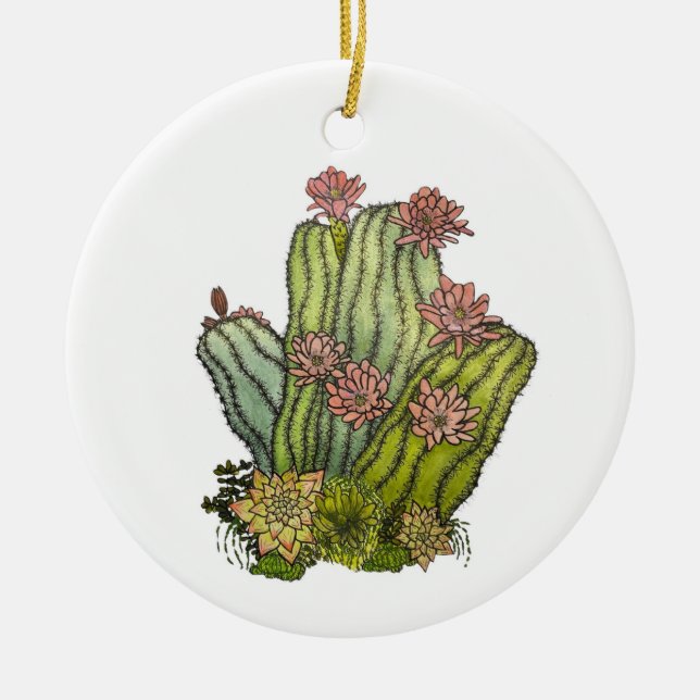 Ornamento Personalizado Cactus e Suculente (Frente)