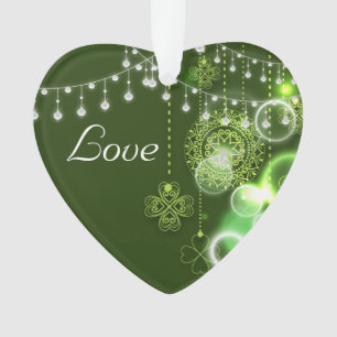 Ornamento Personalizado Celtic Clovers Irish Love Ornament