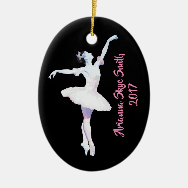 Ornamento personalizado da bailarina, presente (Frente)