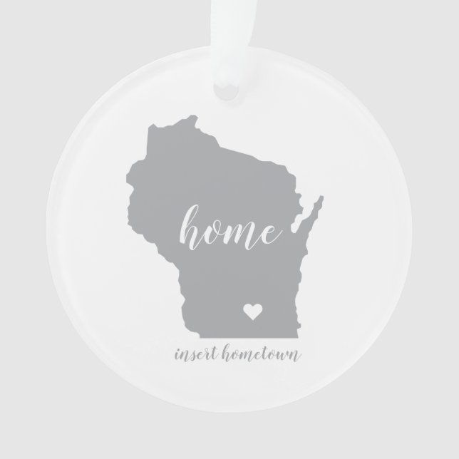 Ornamento Personalizado da Cidade do Wisconsin (Frente)