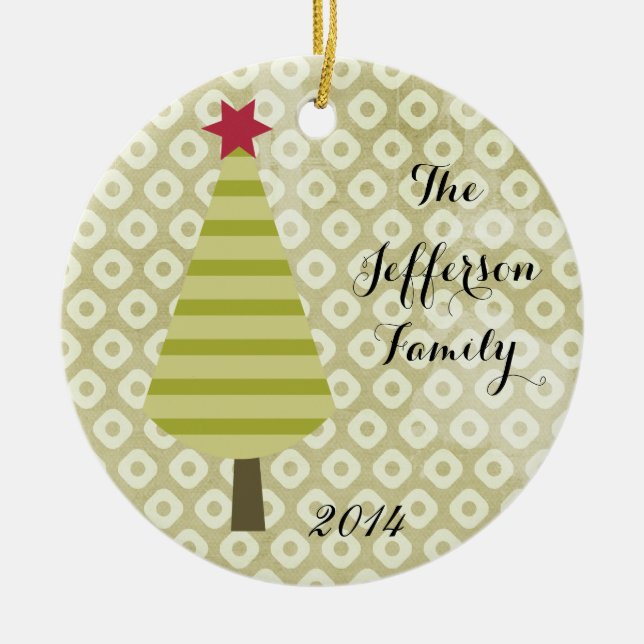 Ornamento personalizado da família da árvore do (Frente)