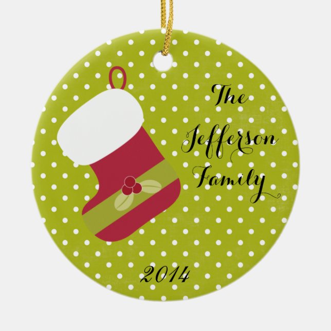 Ornamento Personalizado da Família de Estoque de N (Frente)