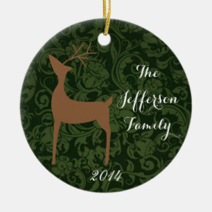 Ornamento personalizado da família dos cervos da