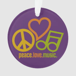 ornamento personalizado da Música Peace Love
