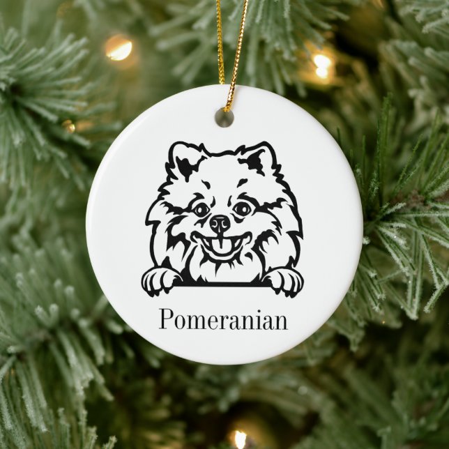 Ornamento Personalizado de Animais Pomeranianos, C (Árvore)