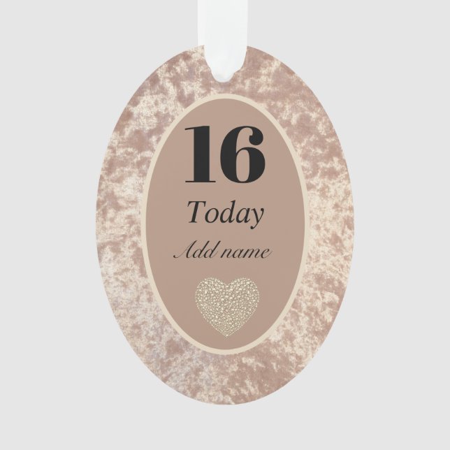 Ornamento personalizado de aniversário de veludo d (Frente)