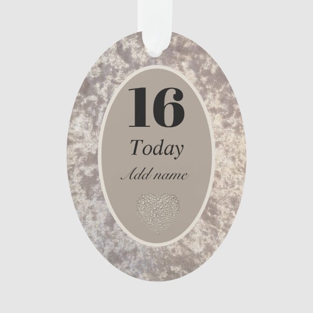 Ornamento personalizado de aniversário de veludo d (Frente)