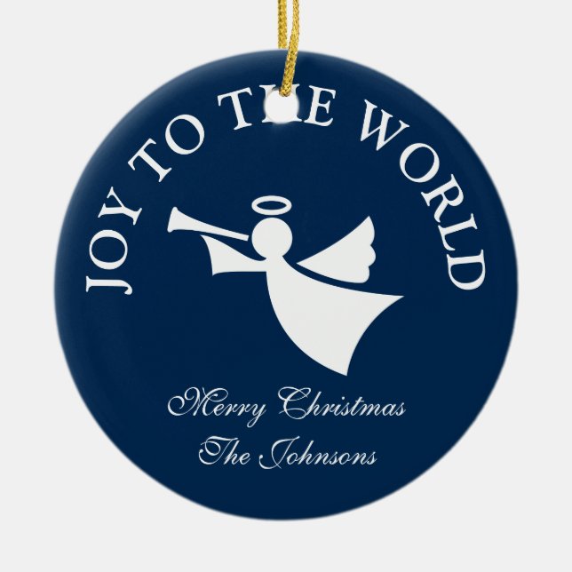 Ornamento personalizado de anjo de Natal (Frente)