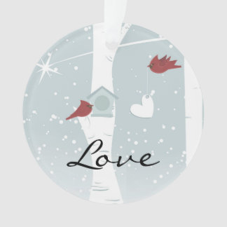 Ornamento Personalizado de Aves de Amor Cardeal