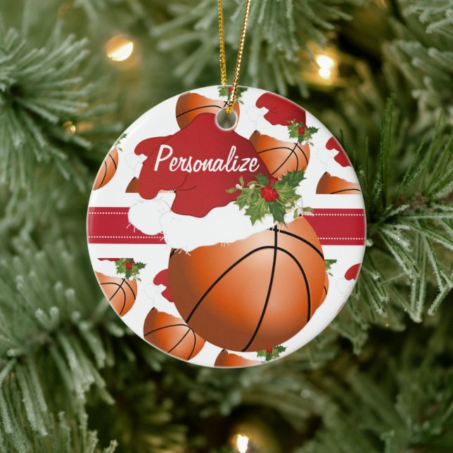 Ornamento Personalizado de Basquete de Natal (Árvore)