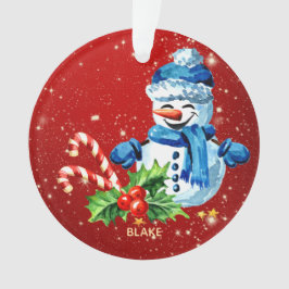 Ornamento Personalizado de Bebê-Saia - Snowman
