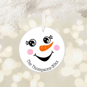 Ornamento Personalizado de Bonito Snowman
