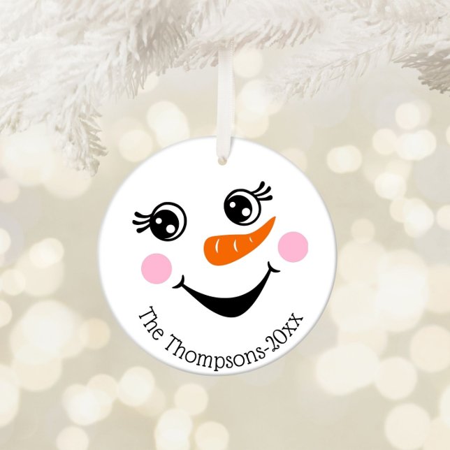 Ornamento Personalizado de Bonito Snowman (Criador carregado)