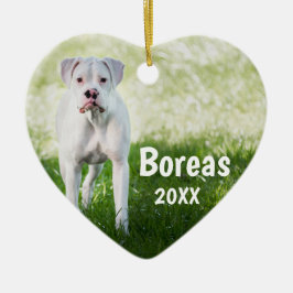 Ornamento Personalizado de Cães de Natal White Box