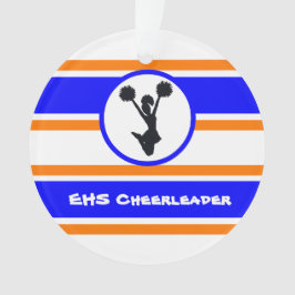 Ornamento Personalizado de Cheerleader Azul e Lara