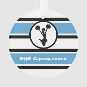 Ornamento Personalizado de Cheerleaderes Azul e Pr