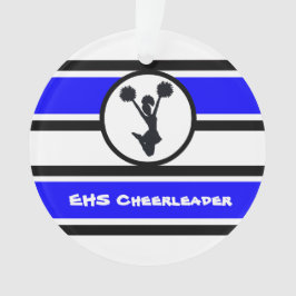 Ornamento Personalizado de Cheerleaderes Azul e Pr