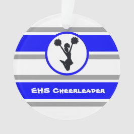 Ornamento Personalizado de Cheerleaderes Azul e Pr