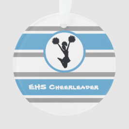 Ornamento Personalizado de Cheerleaderes Azul e Pr