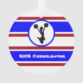 Ornamento Personalizado de Cheerleaderes Azul e Ve
