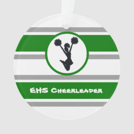 Ornamento Personalizado de Cheerleaderes Verde e P