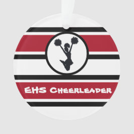 Ornamento Personalizado de Cheerleaderes Vermelho