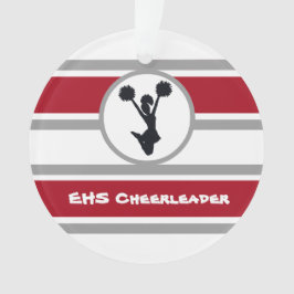 Ornamento Personalizado de Cheerleaderes Vermelho